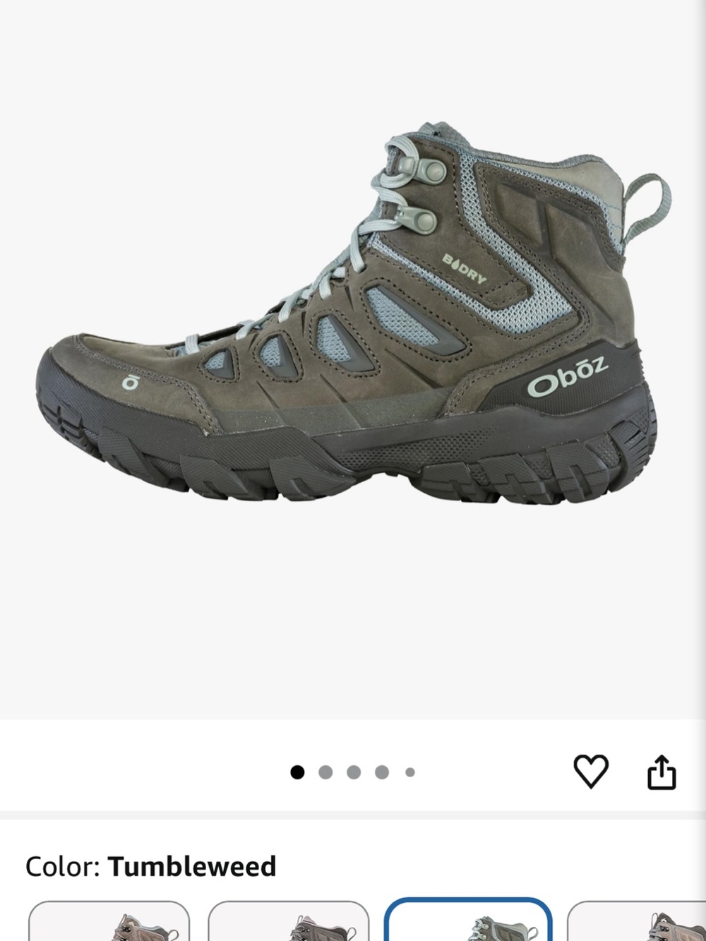 Oboz Women's Sawtooth X Mid B-DRY Hiking Boot Sz. 9 - Picture 11 of 12